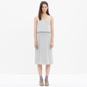 NWT Madewell Silk Overlay Cami Dress in Fog